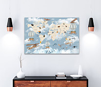 Obraz Ilustrovaná mapa sveta pre deti 1872